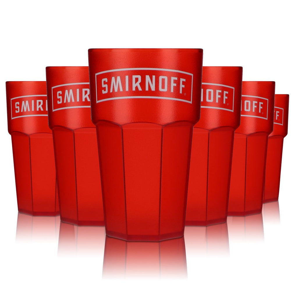 6x Smirnoff  Szklanki do wódki Akrylowe kubki plastikowe  wersja czerwona