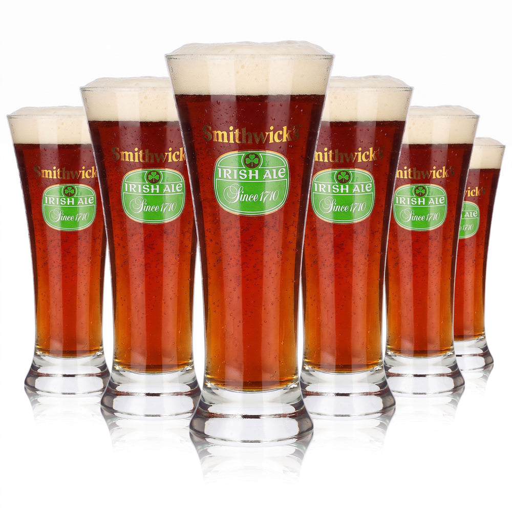 6 szklanek do piwa Smithwick’s typu pokal, pojemność 0,33 l, Irish Ale, zielone logo (zestaw 6 sztuk)
