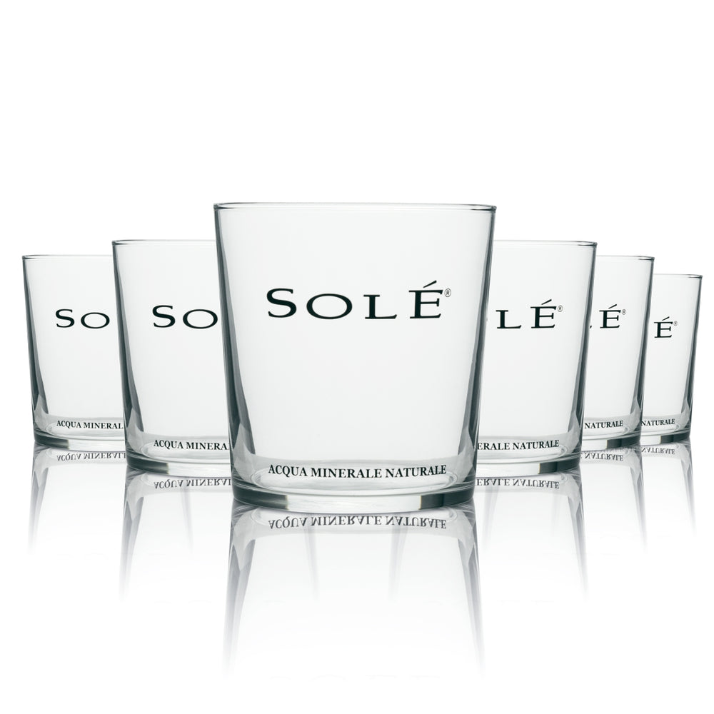 6x szklanka wody Solé Aqua Minerale Naturale 300ml
