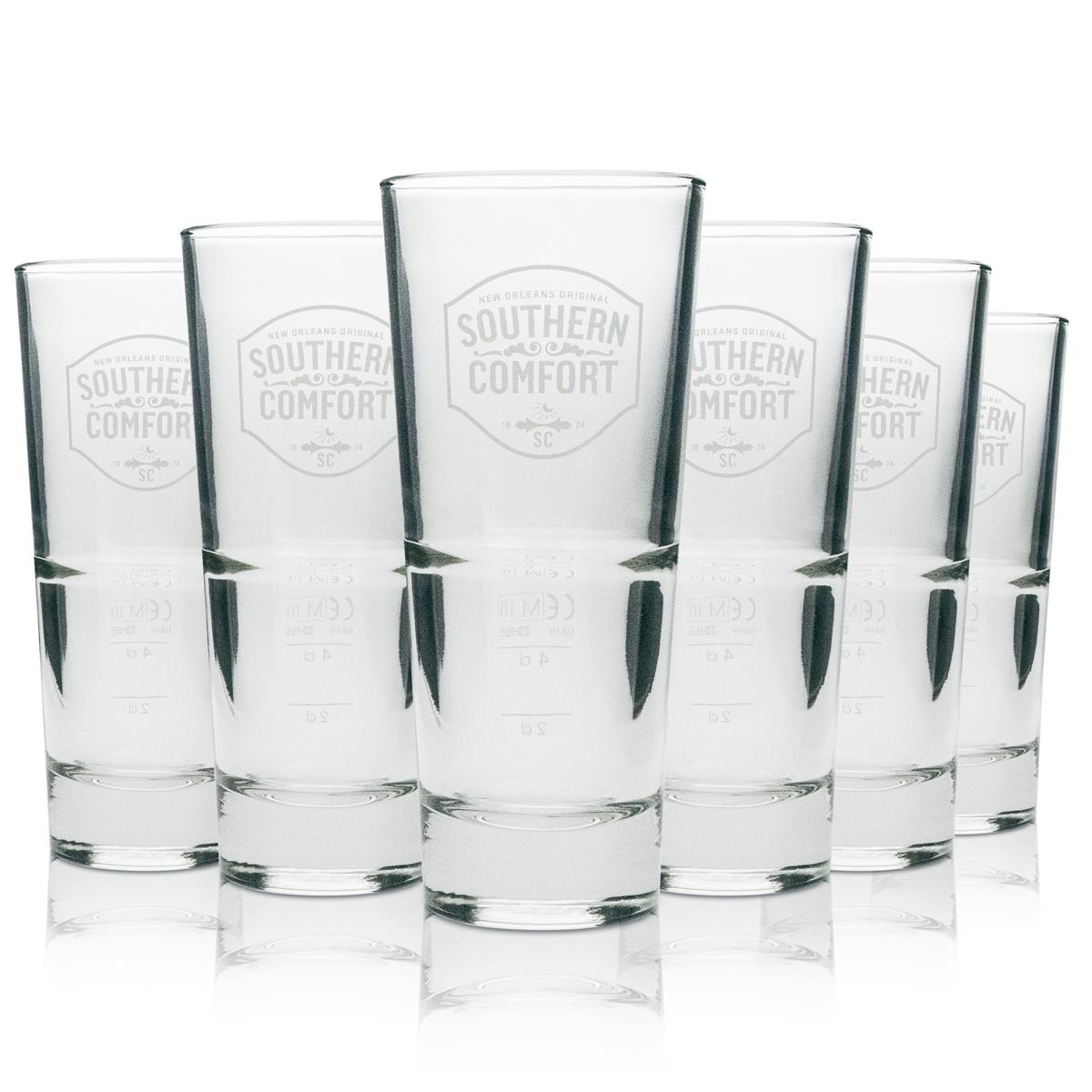6x Szklanka do whiskey Southern Comfort long drink białe logo 296ml