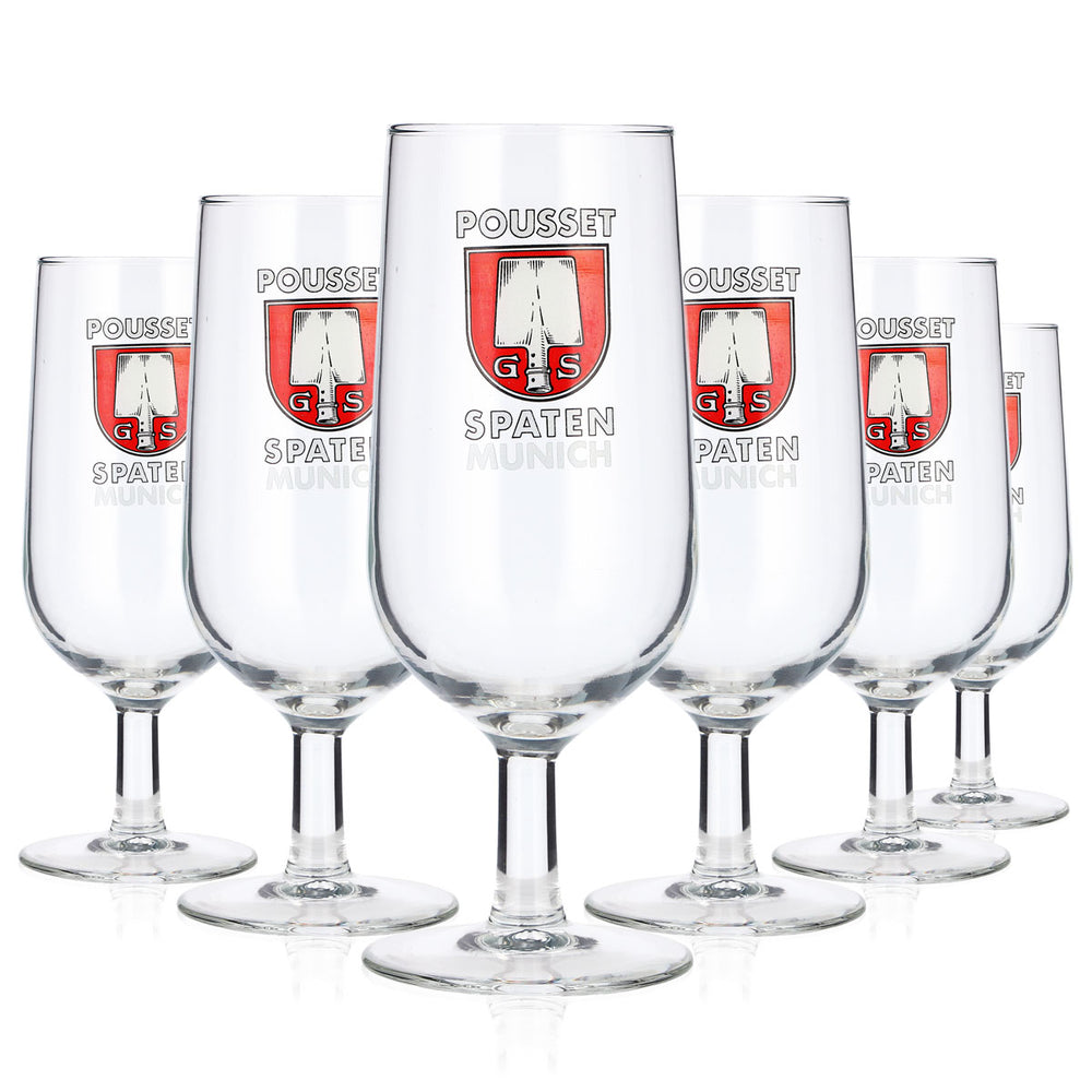 6 szt. szklanek do piwa Spaten o pojemności 0,3 l, model „Pousset Spaten Munich”