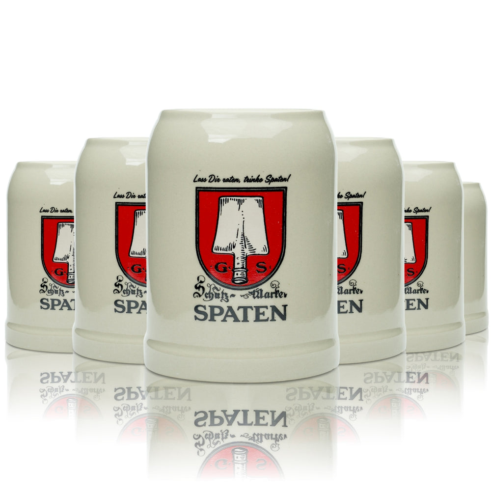 6x Spaten kufel do piwa 0.5l gliniany dzbanek ceramiczny kamionka szklana browar Seidel Humpen