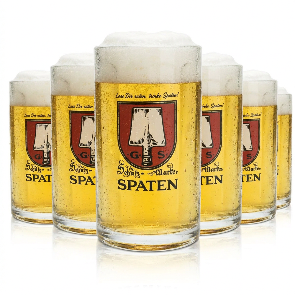 6x Spaten szklanka do piwa 0,5l kufel do piwa szklanki browar Bawaria ogródek piwny Monachium Piekło