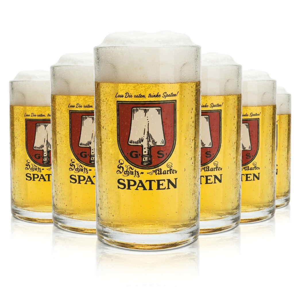 6x Spaten szklanka do piwa 0,5l kufel do piwa szklanki browar Bawaria ogródek piwny Monachium Piekło