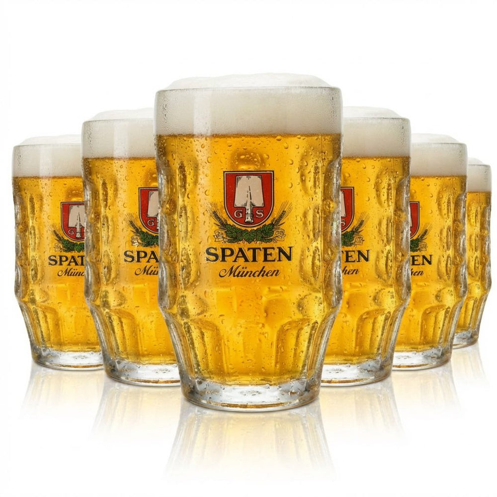 6x Spaten szklanka do piwa 0.5l szklanka konturowa kufel do piwa zestaw szklanek browarniczych