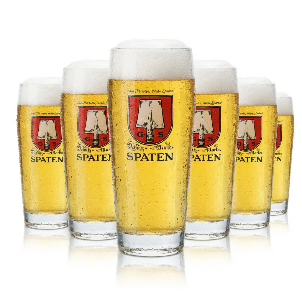 6x szklanka do piwa Spaten 0,5l Willibecher Münchner Hell szklanki tradycyjny bawarski browar