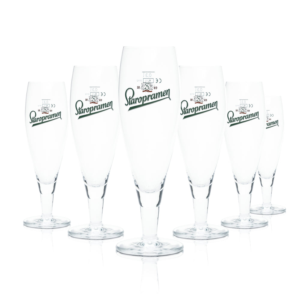 6x Staropramen szklanka 0,3l kielich tulipan Gastro Czech Brewery Pils Beer