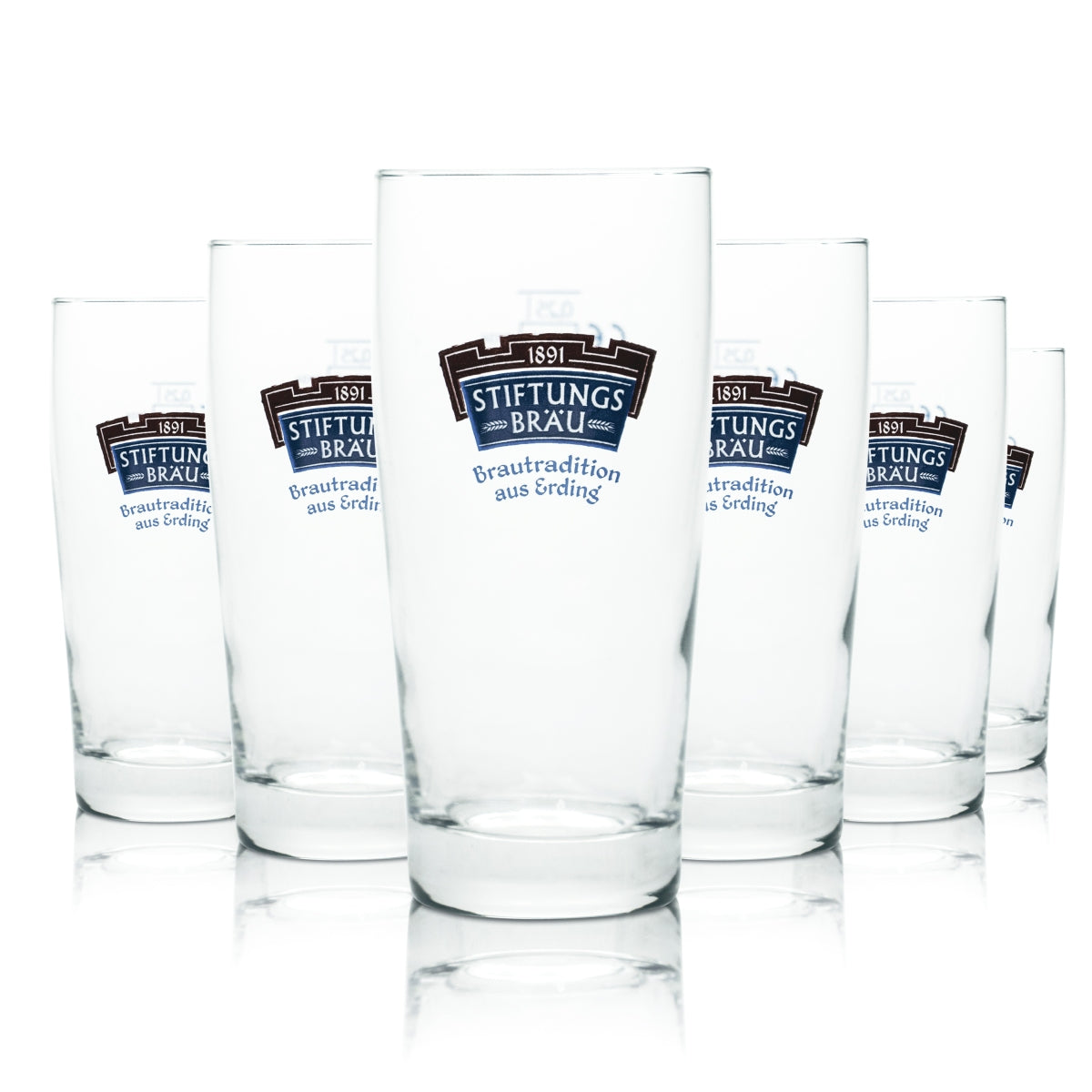 6x szkło Stiftungsbräu 0,25l kufel do piwa szklanki Pils Stange kubek browar Erding