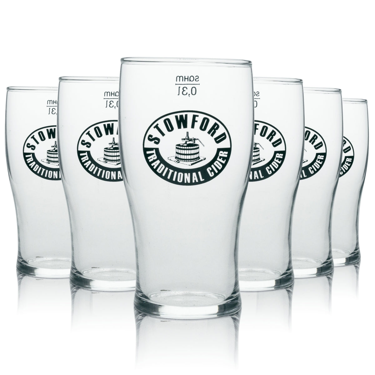 6x Stowford szklanka do cydru long drink czarne logo 300ml