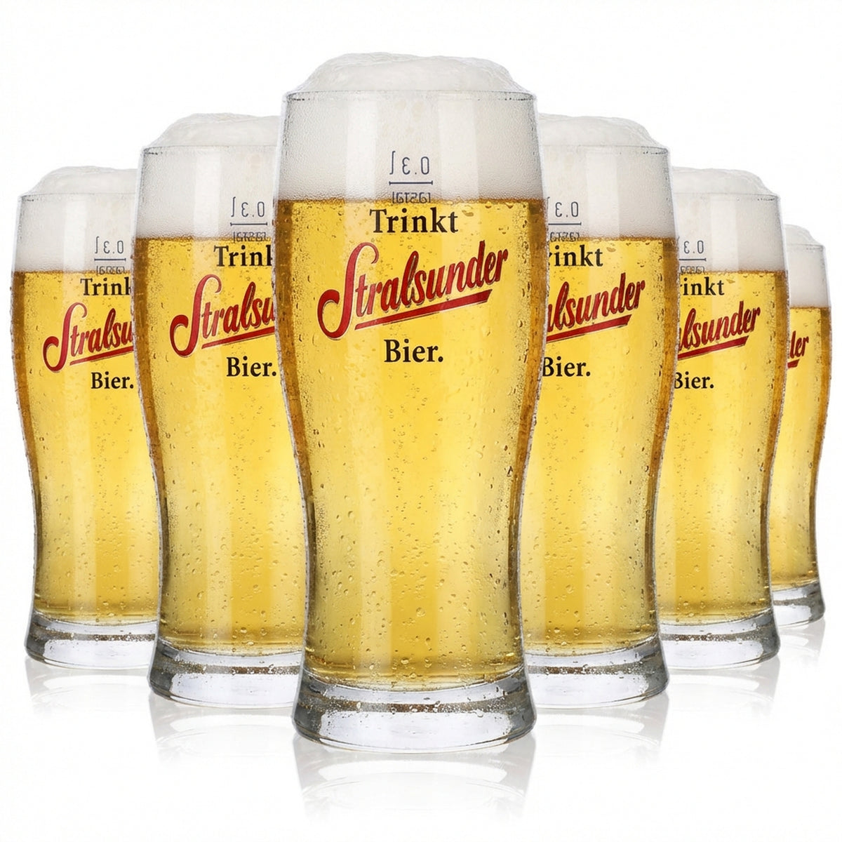 6 szklanek do piwa Willibecher Stralsunder Glas 0,3 l, zestaw browaru Hanseatische Brauerei