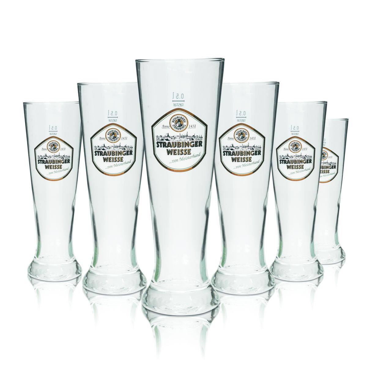 6x szklanka do piwa Straubinger Weisse 0,5l szklanka do piwa pszenicznego Hefeweizen szklanki Browar
