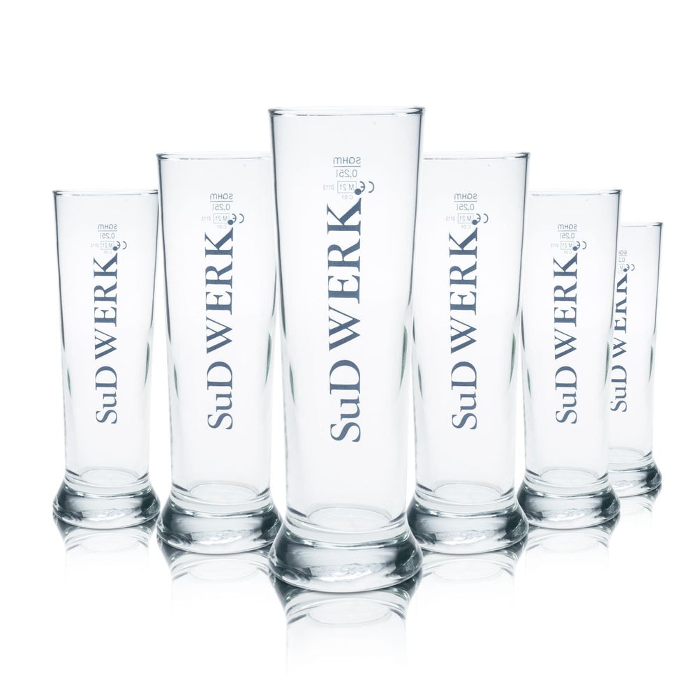 6x Szklanka do piwa Sudwerk 0,25 l Szklanka w kształcie tulipana Zestaw szklanek Browar Gastronomia Kalibrowane