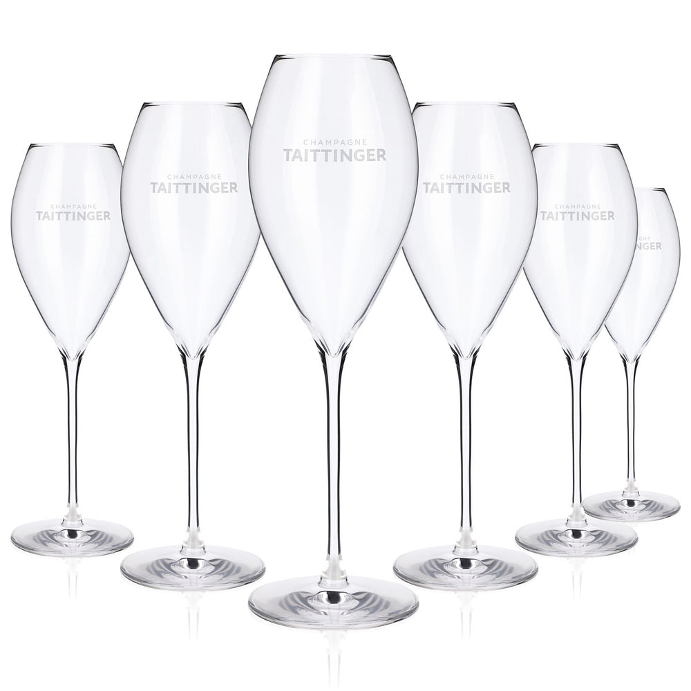 6x kieliszki do szampana Taittinger, kieliszki do wina musującego, kieliszki do szampana 30 cl Lehmann Initial