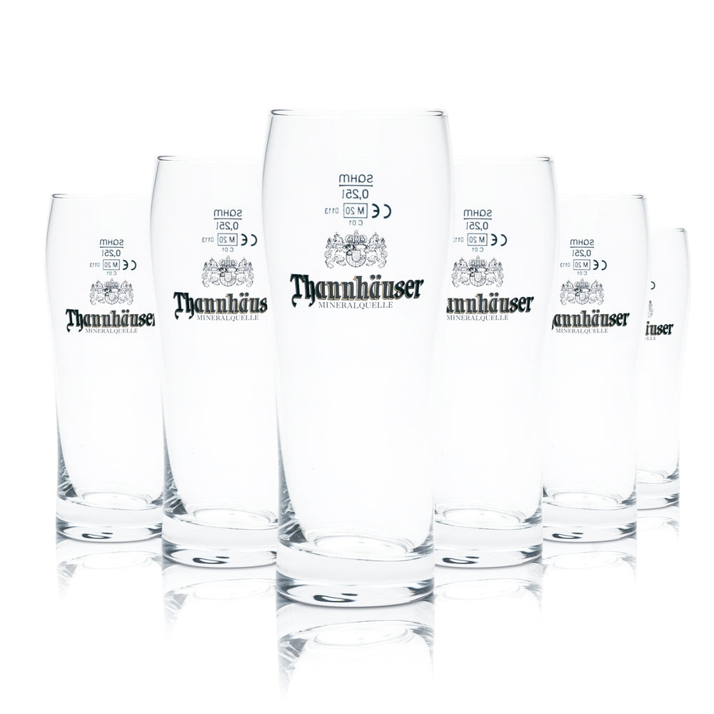 6x szklanka do piwa Thannhäuser 0.25l Willi Becher Radler szklanki ze sprężyną mineralną Tumbler