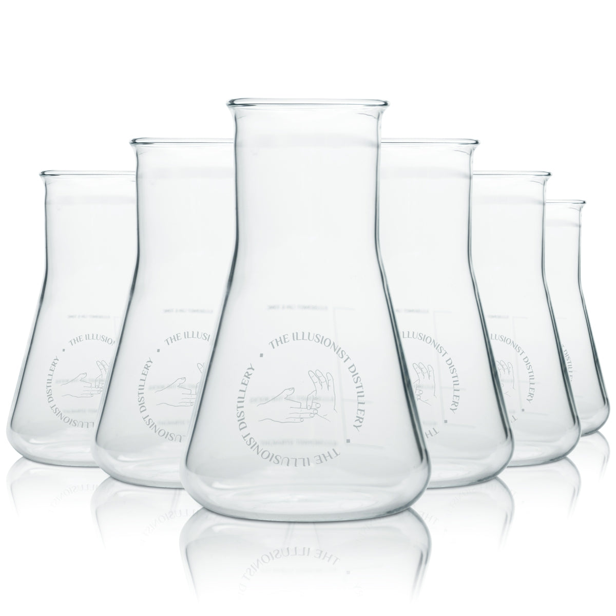 6x The Illusionist Gin Glass 0.3l Longdrink Erlenmeyer Flask Glasses Tonic Gastro