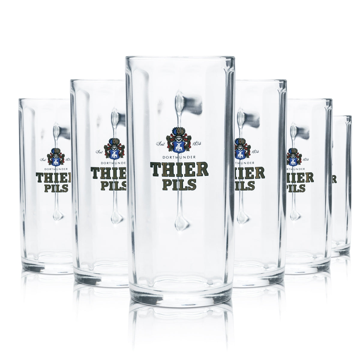 6x Thier Beer Glass 0,4l Tankard Seidel Glasses Gastro Brewery Pils Dortmund