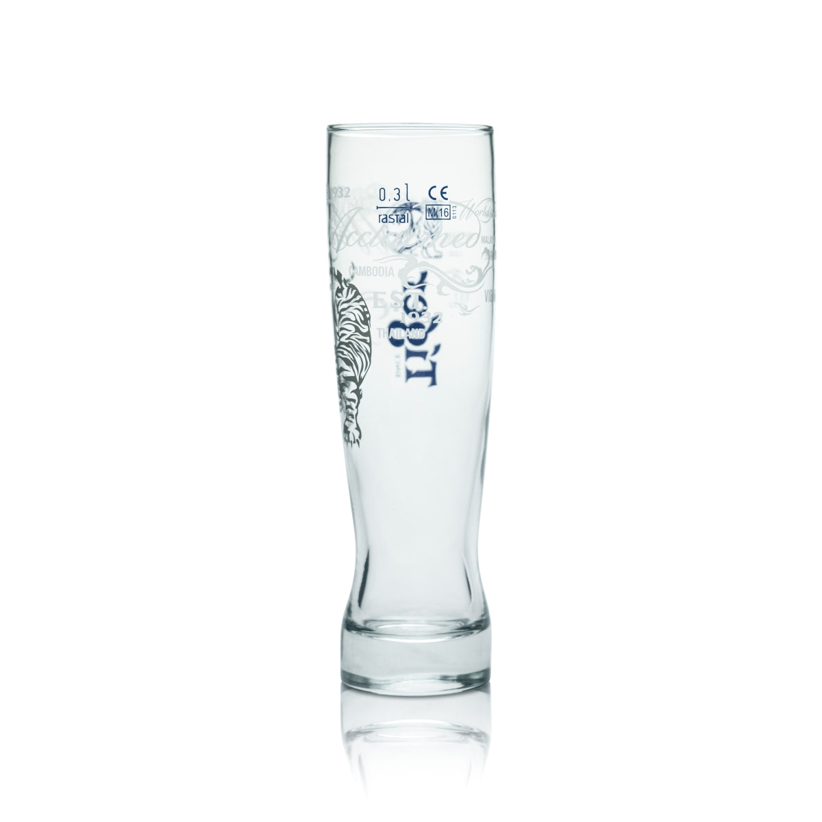 6x Tiger Glass 0,3l Szklanki do piwa Azjatycki Browar Lager Singapur Gastro Oak – Widok 3
