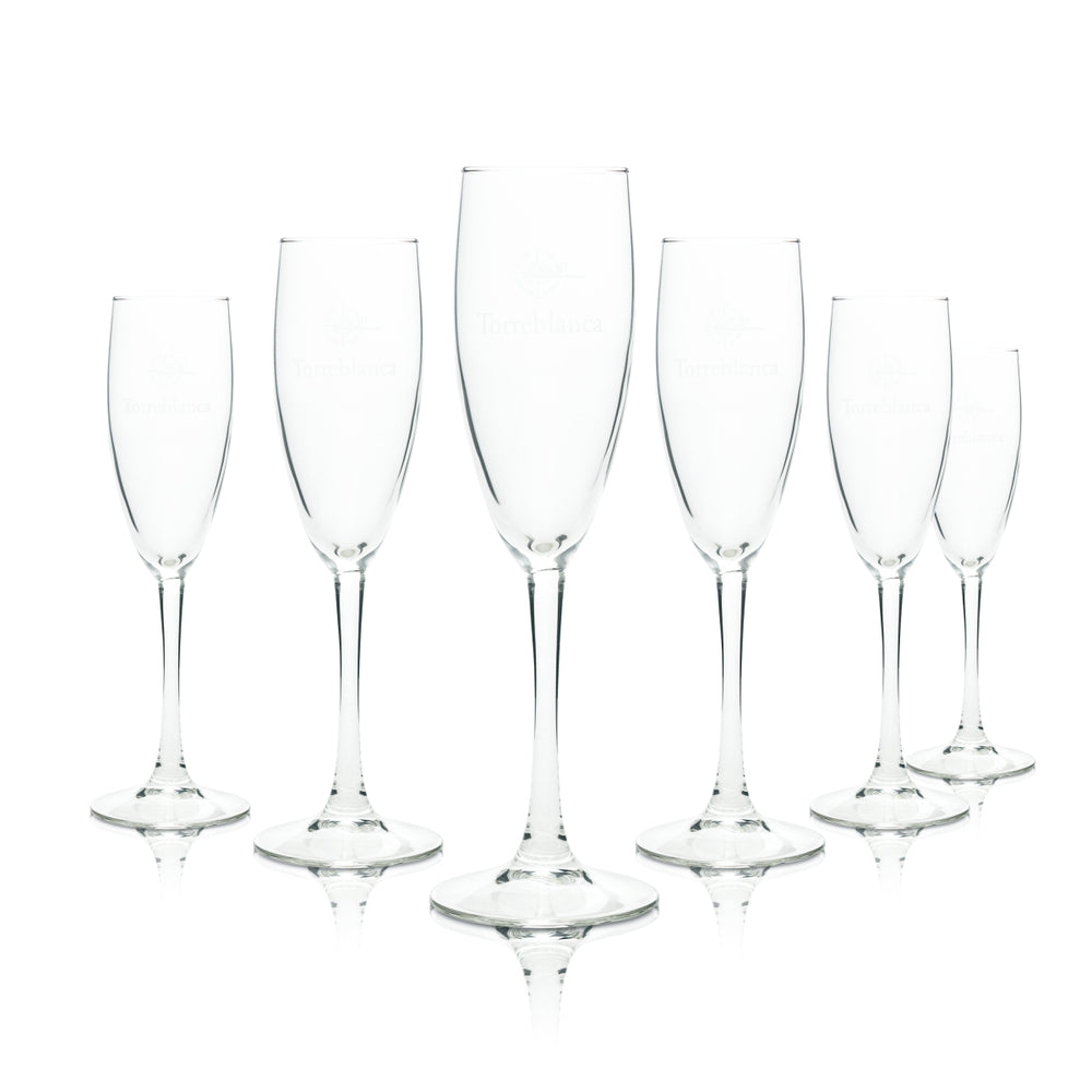 6x Torreblanca Kieliszek do wina musującego 0,1l Flet Cava Rose Kieliszki do szampana Prosecco Party