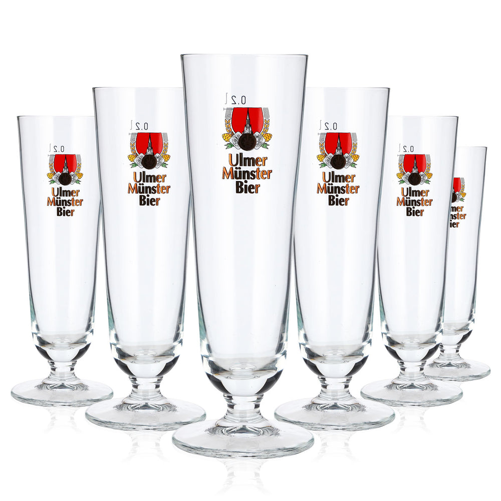 6 szklanek do piwa Ulmer Münster o pojemności 0,2 l, model Rastal (zestaw 6 sztuk)