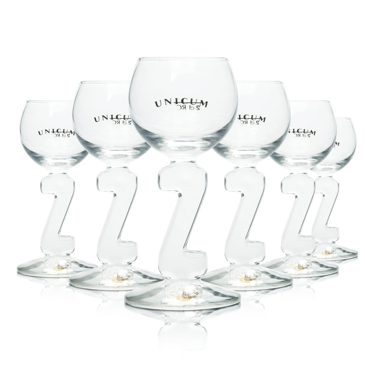 6x Unicum Likier ziołowy Szklanka do shotów Szklanki do sznapsa Stamper Krótka mini butelka 2 cl