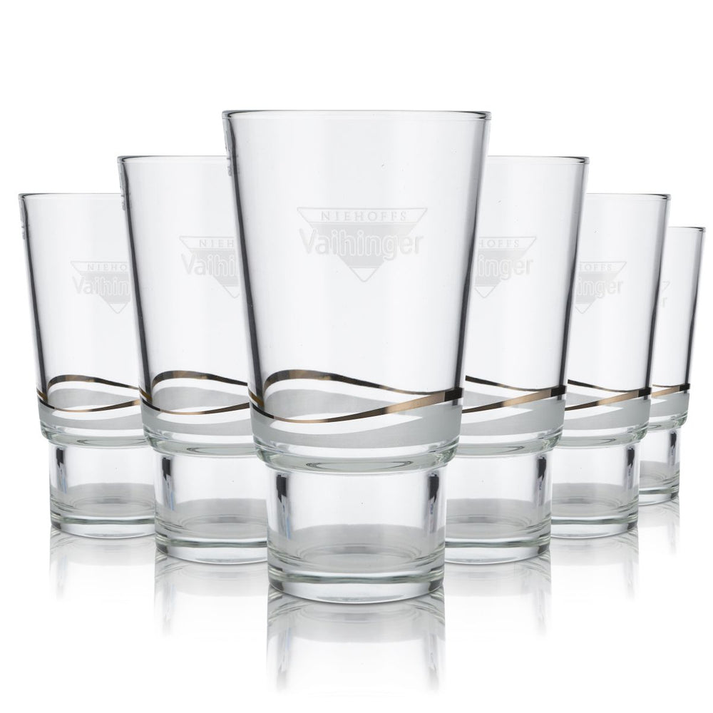 6x szklanki Vaihinger 0,4 l na wodę mineralną gazowaną, zestaw szklanek STACK