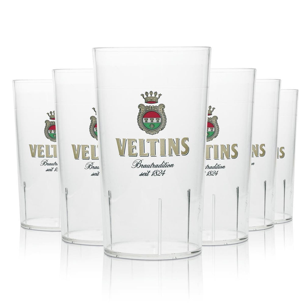 6x kubki do piwa Veltins wielokrotnego użytku 0,3l z możliwością sztaplowania
