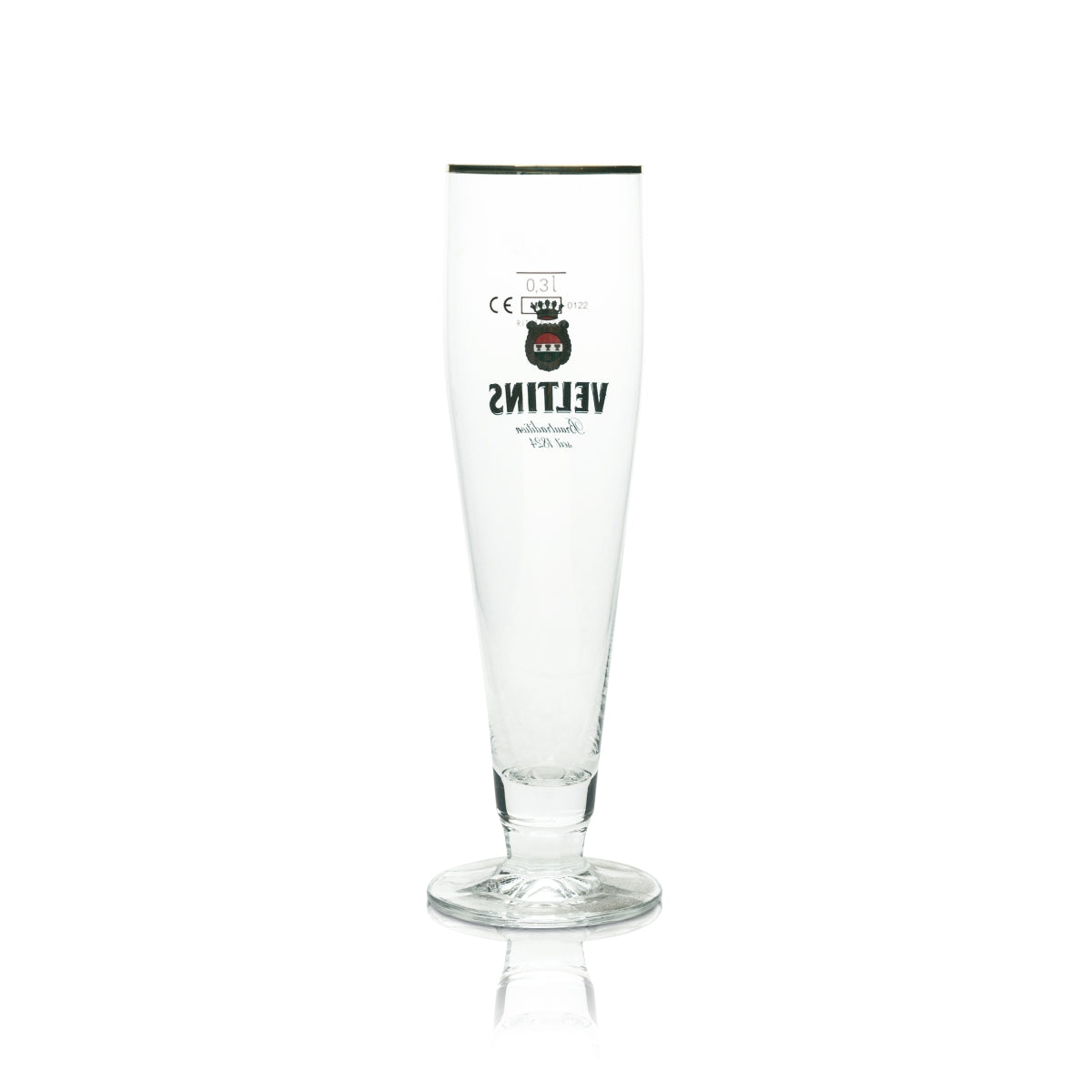6x Veltins szklanka do piwa 0,3l goblet złota obręcz Ritzenhoff tulipan szklanki Pils Export – Widok 3