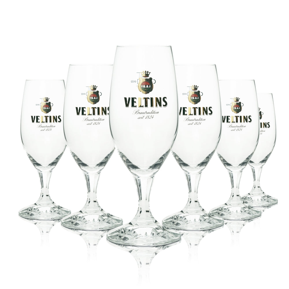 6x szklany kielich do piwa Veltins 0,3l złote logo Ritzenhoff