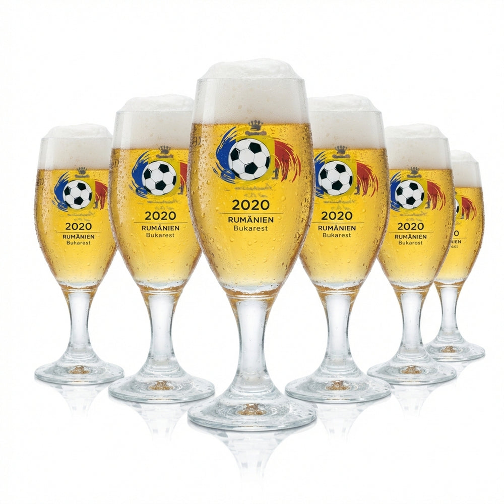 6x Szklanki do piwa Veltins 0,2l Tulip Cup EM 2020 Rumunia Piłka nożna Euro 24