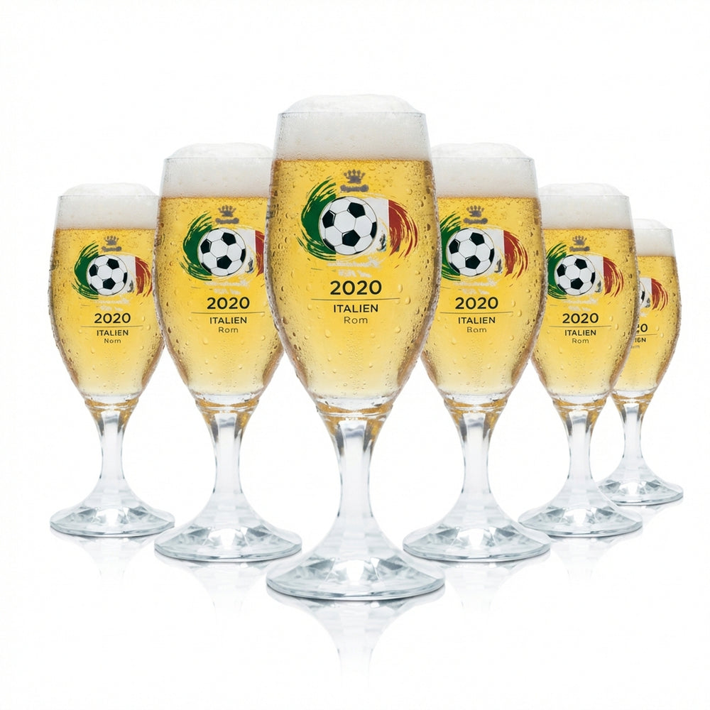 6x Veltins szklanki do piwa 0,2l kubek tulipan EM 2020 Włochy piłka nożna Euro 24