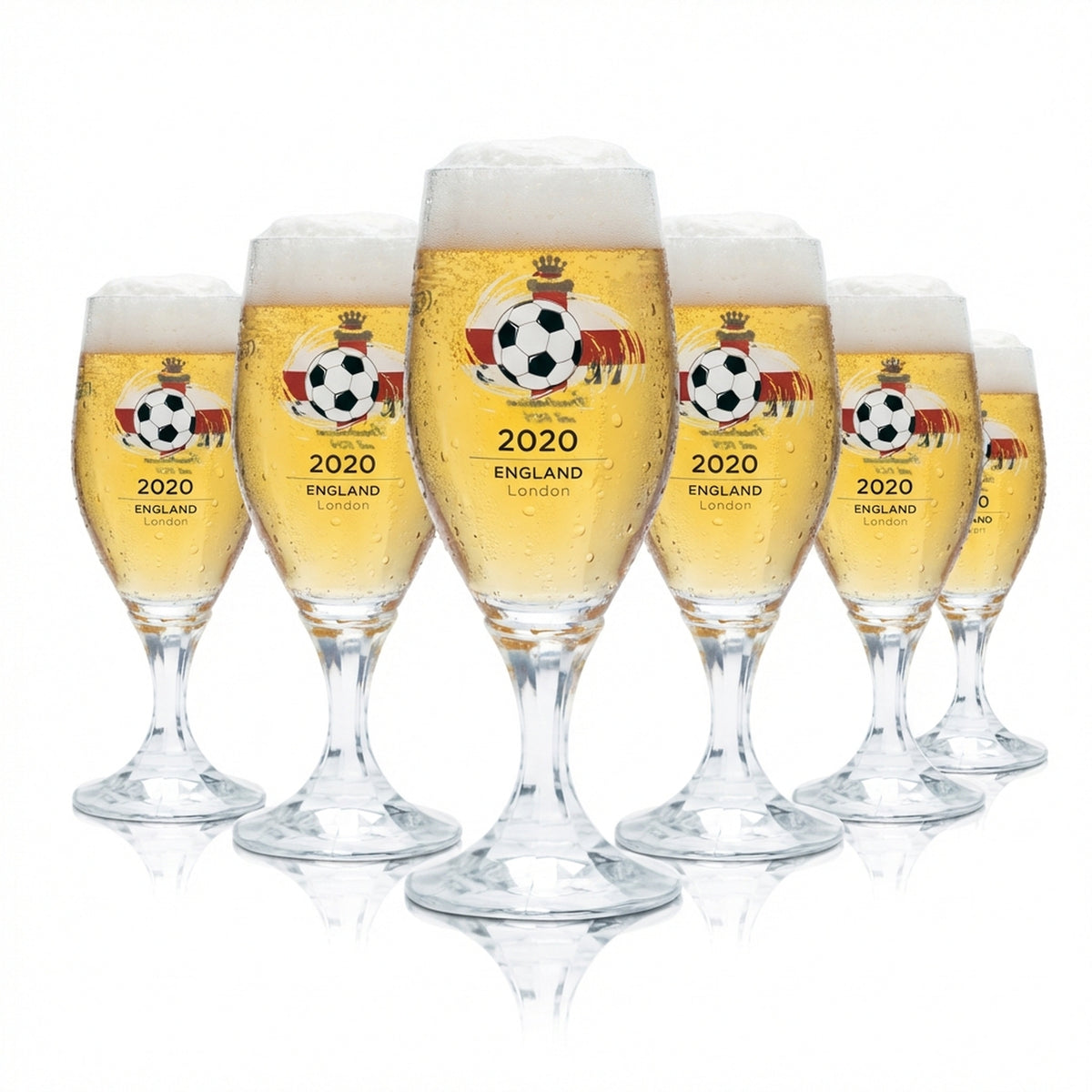 6x Veltins Szklanka do piwa 0,2l Tulip Cup EM 2020 Anglia Piłka nożna Euro 24
