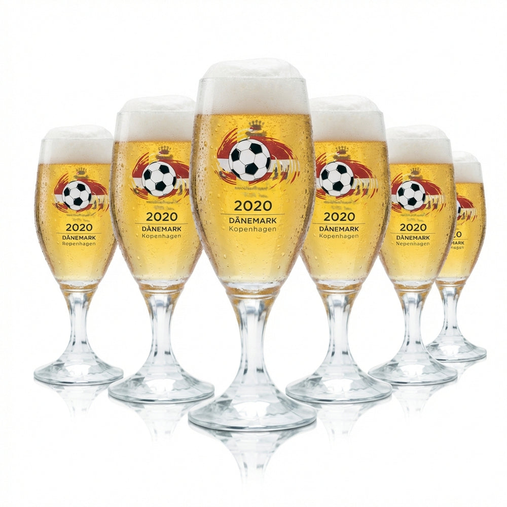 6x Veltins szklanki do piwa 0,2l kubek tulipan EM 2020 Dania piłka nożna Euro 24