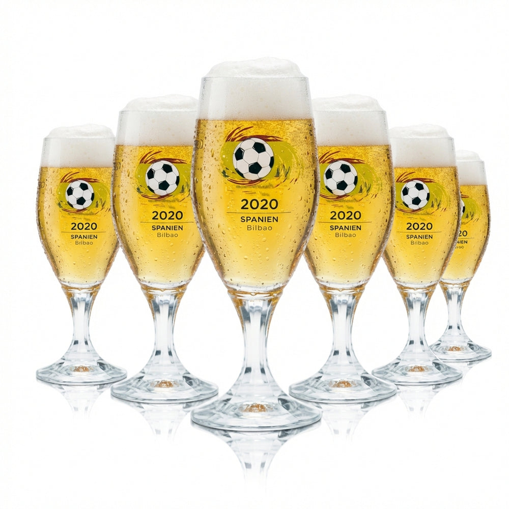 6x szkło Veltins 0.2l szklanki do piwa kubek tulipan EM 2020 Hiszpania piłka nożna Euro 24
