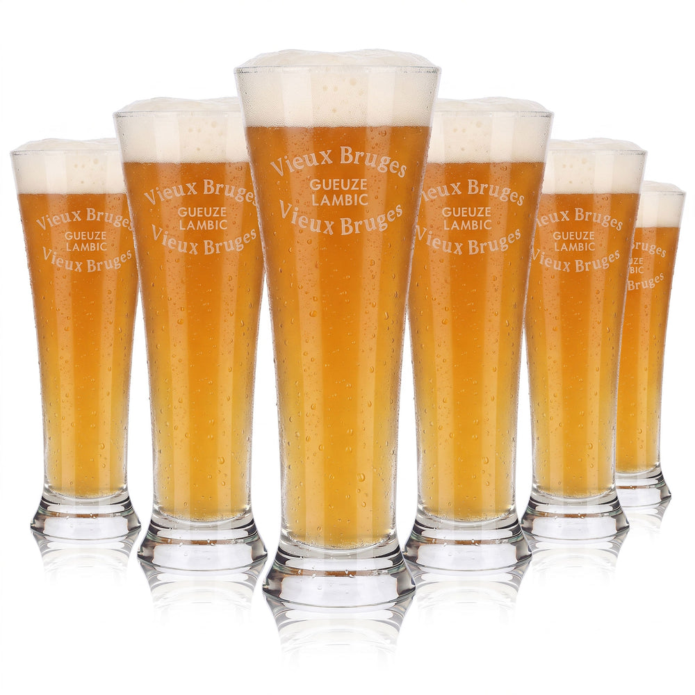 6 szklanek do piwa Vieux Bruges typu pokal, 0,36 l, Gueuze Lambic (zestaw 6 sztuk)