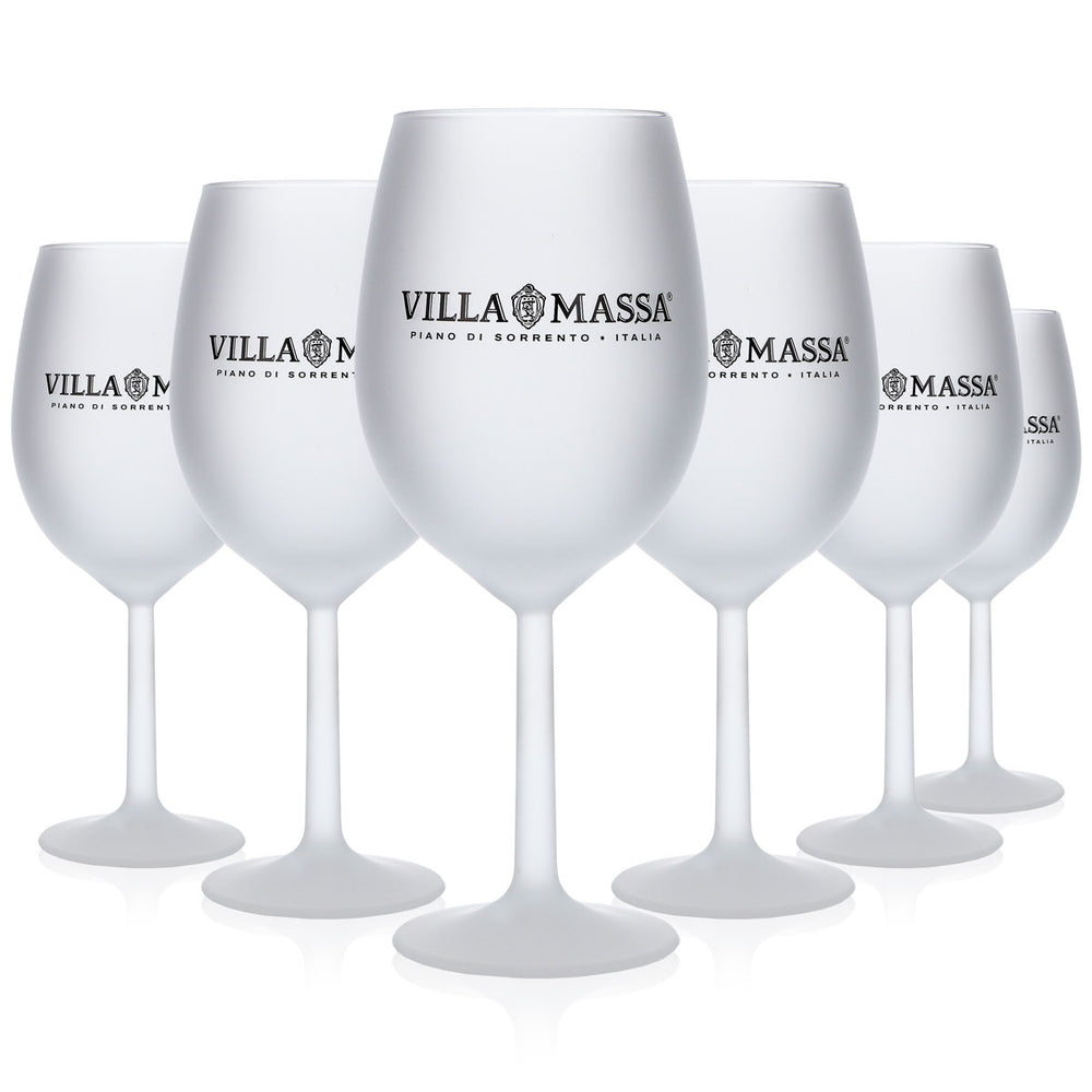 6x Villa Massa Limoncello Szklanka do wina 0,51 l satynowana „Piano di Sorrento”