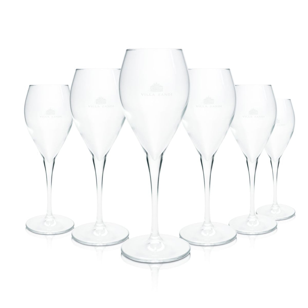 6x Villa Sandi kieliszek 0,1l Prosecco kieliszek do szampana flet do szampana puchar do wina musującego miska