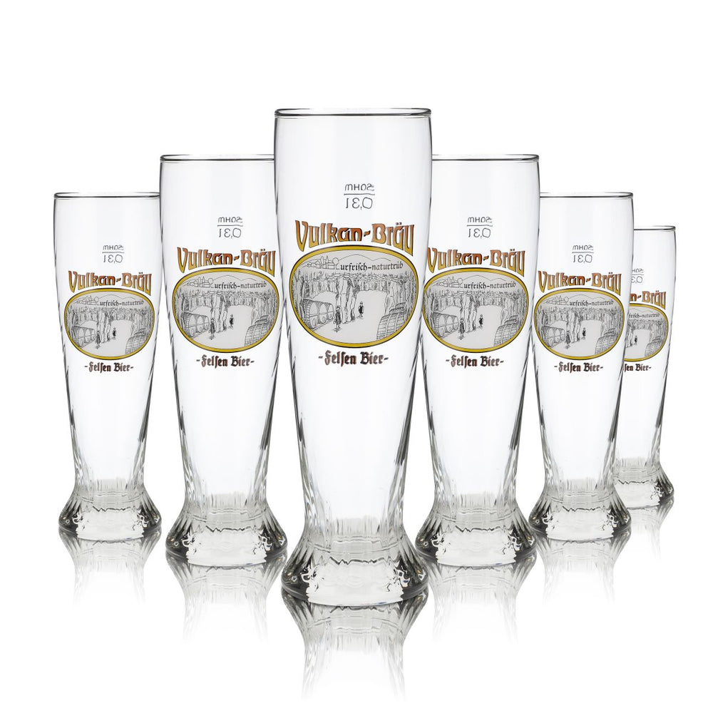6x szklanka Vulkanbräu 0,3 l Szklanka do piwa pszenicznego Zestaw szklanek do piwa pszenicznego Browar Eifel