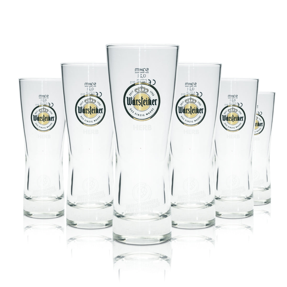 6x Szklanka do piwa Warsteiner 0,2l Goblet Herb Sahm Tulip Cup Szklanki Star Brewery