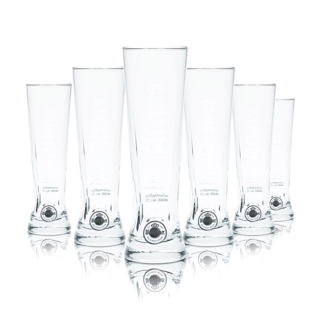 6x szklanka do piwa Warsteiner 0,2 l Szklanki Premium Cup Kubki Relief Pokal Tulpe Stange