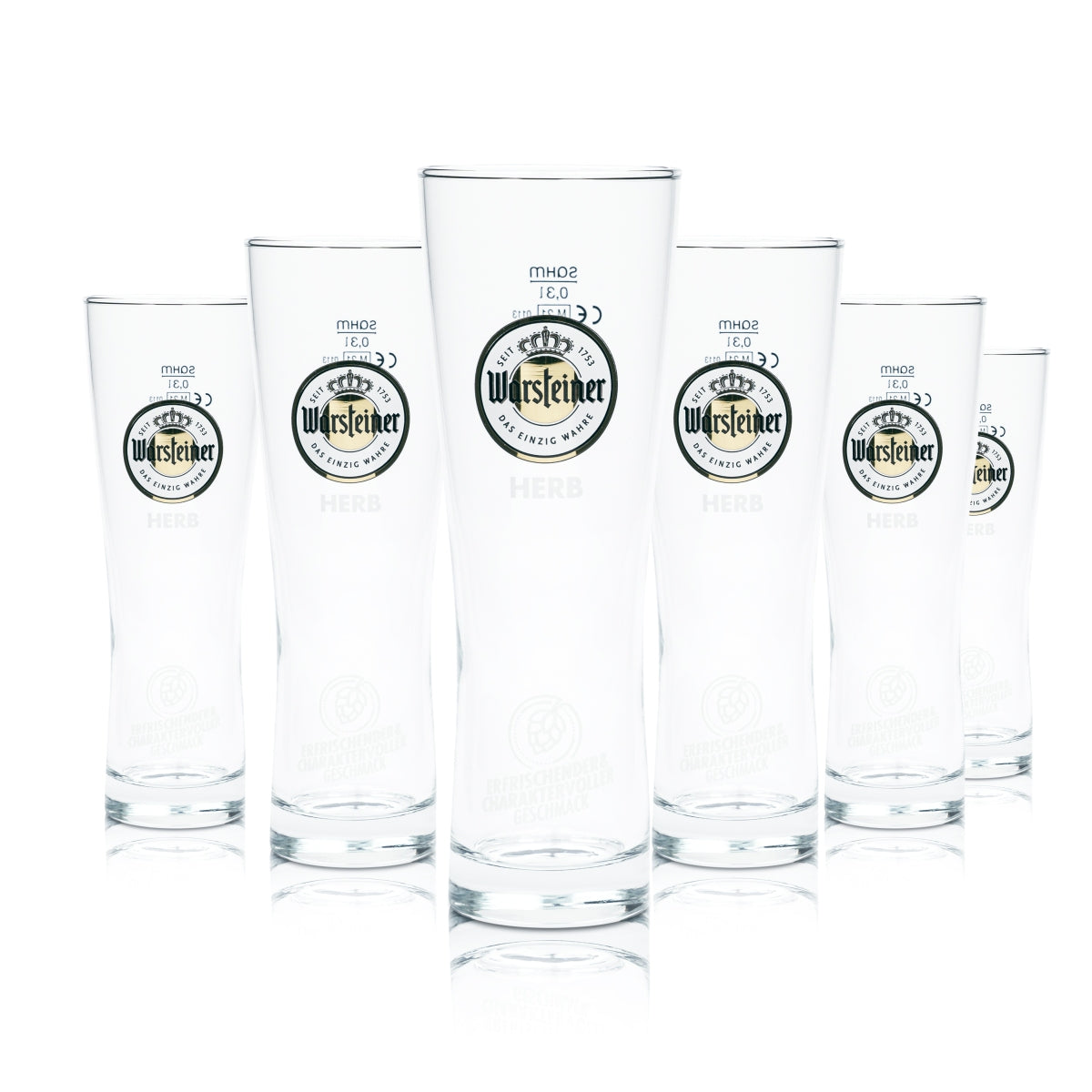 6x Warsteiner Beer Glass 0,3 l Herb Cup Kubki Szklanki Tulipan Puchar Browar Piwo