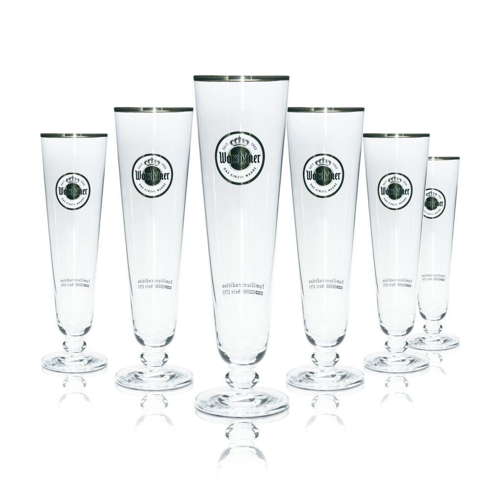 6x Szklanka do Piwa Warsteiner 0,4l Tulip Ekskluzywne Szklanki Goblet Łodyga Browar Pils