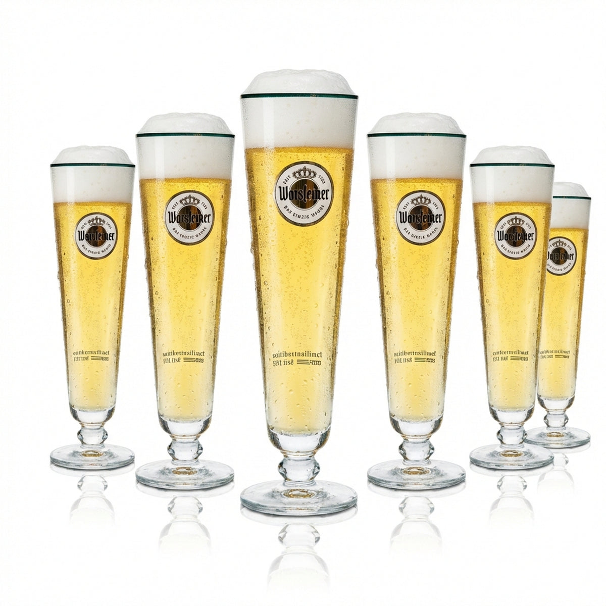 6x Szklanka do piwa Warsteiner 0,4l Tulip Exclusive Złota Obręcz