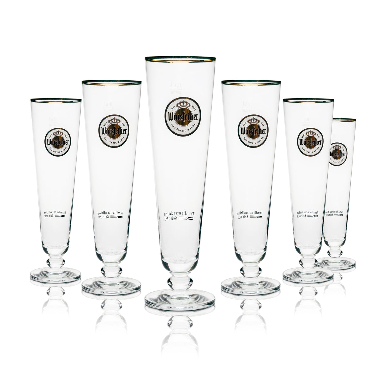 6x Szklanka do piwa Warsteiner 0,4l Tulip Exclusive Złota Obręcz – Widok 4