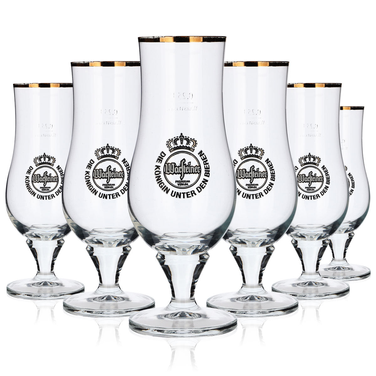 6x szklanka do piwa Warsteiner 0,25 l, gruba, z złotym brzegiem – Widok 5