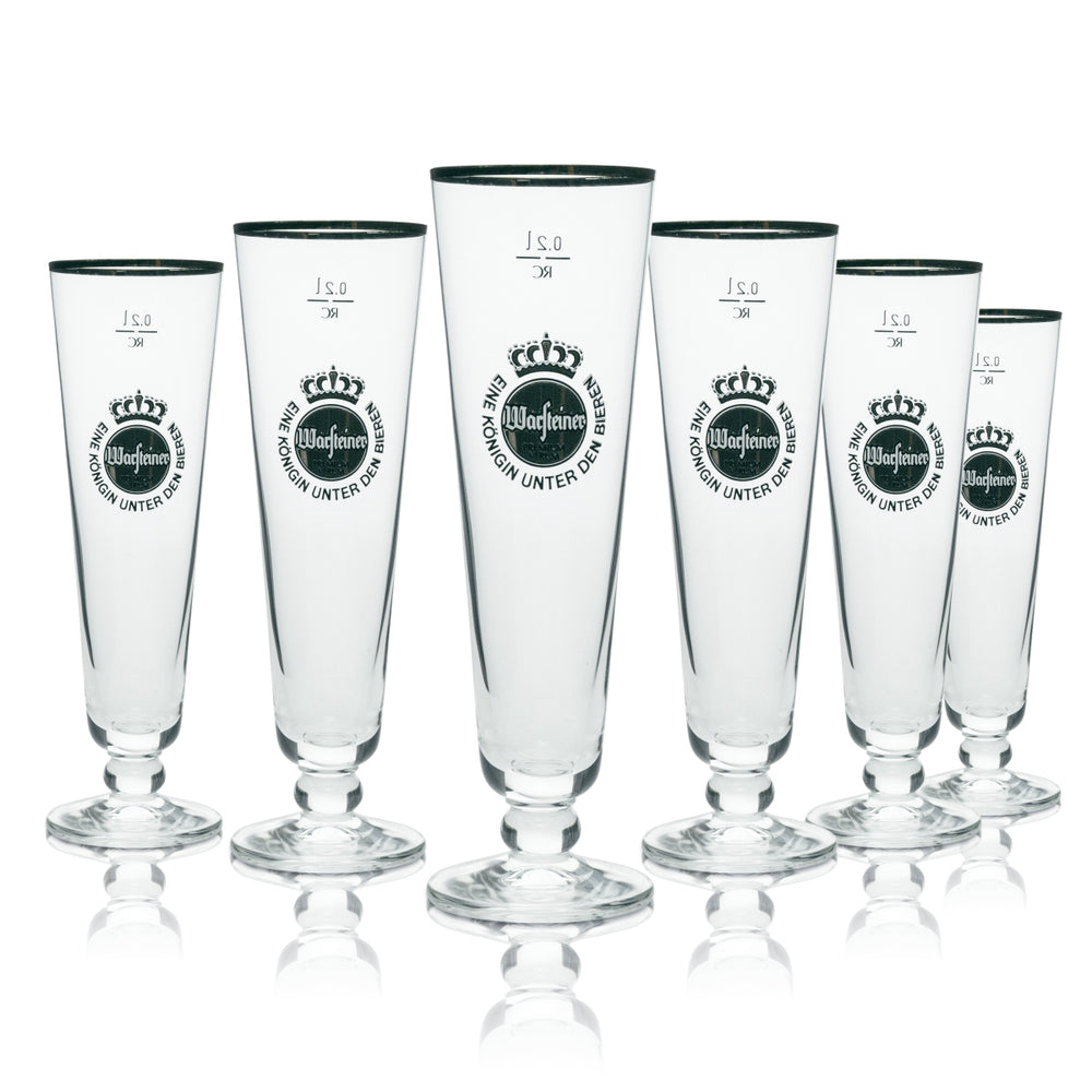 6x Szklanka do piwa Warsteiner Exclusive Tulip ze złotą obwódką 200ml