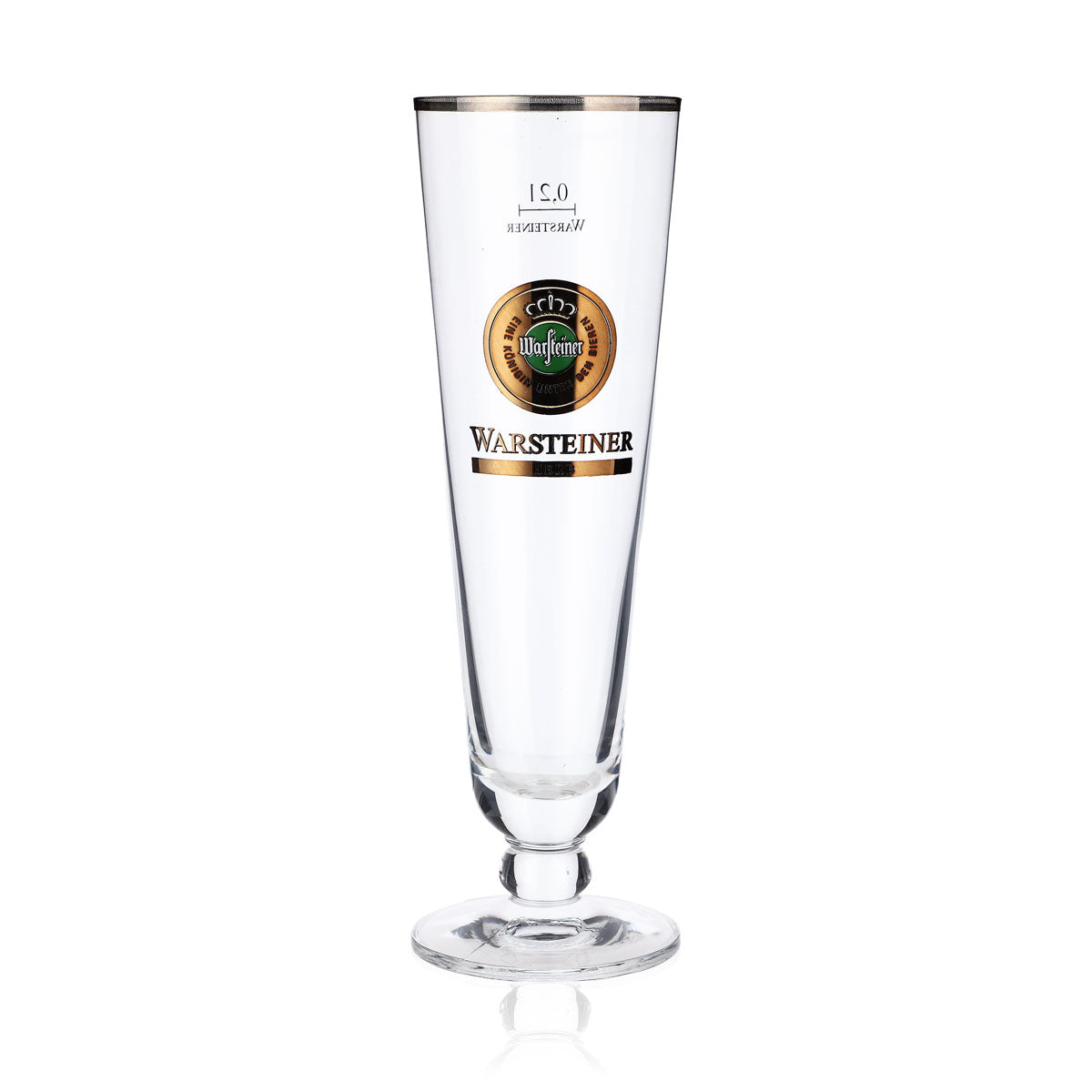 6x szklanki do piwa Warsteiner 0,2 l, zielone logo „Herb”, srebrna obwódka – Widok 2