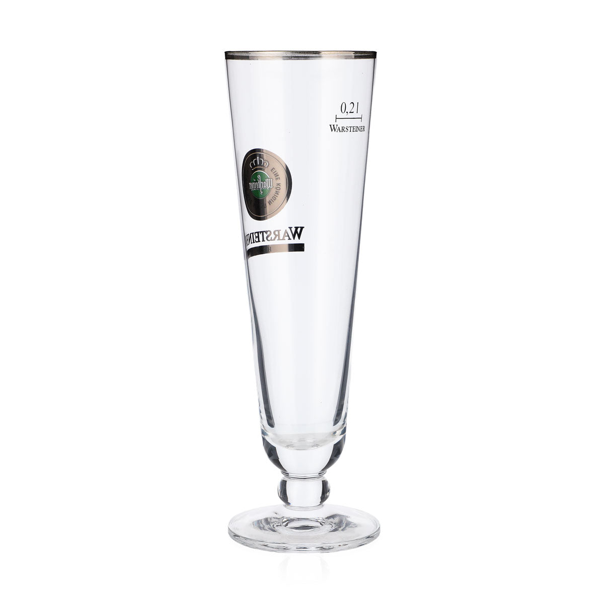 6x szklanki do piwa Warsteiner 0,2 l, zielone logo „Herb”, srebrna obwódka – Widok 4