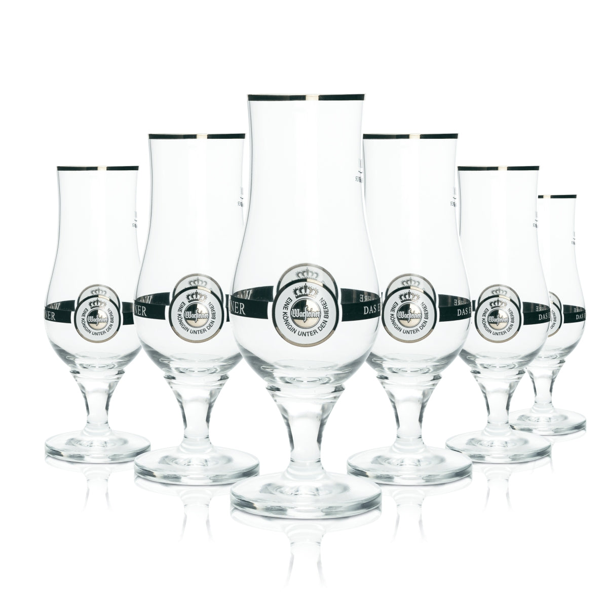 6x Warsteiner Glass 0.3l Exclusive Tulip Goblet Gold-rimmed Glasses Calibrated Gastro Bar