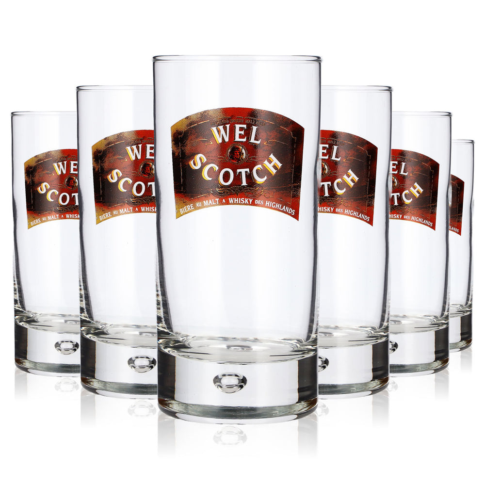 6 szt. szklanek do piwa Wel Scotch, kubki o pojemności 0,25 l, szklanki do piwa Durobor Disco, kufle do piwa