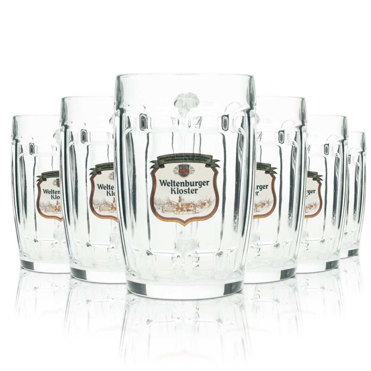 6x Szklany dzbanek do piwa Weltenburger Kloster 0,5l Rastal